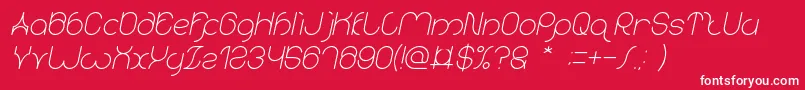 karitza Italic-fontti – valkoiset fontit punaisella taustalla
