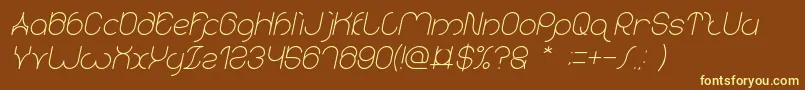 karitza Italic Font – Yellow Fonts on Brown Background