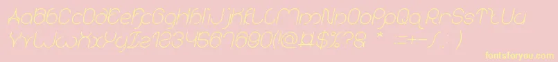 karitza Italic-Schriftart – Gelbe Schriften auf rosa Hintergrund