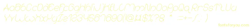 karitza Italic Font – Yellow Fonts on White Background