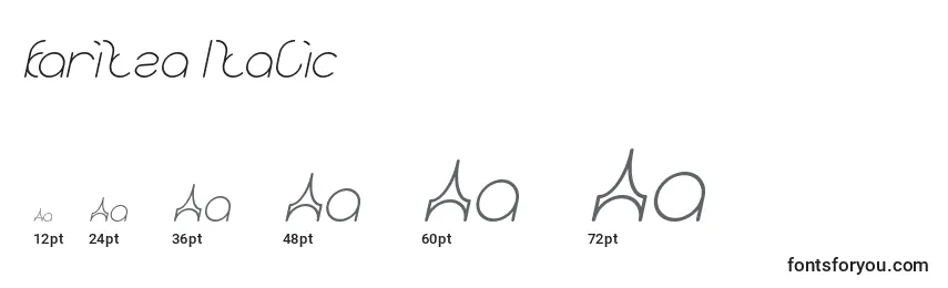Größen der Schriftart Karitza Italic