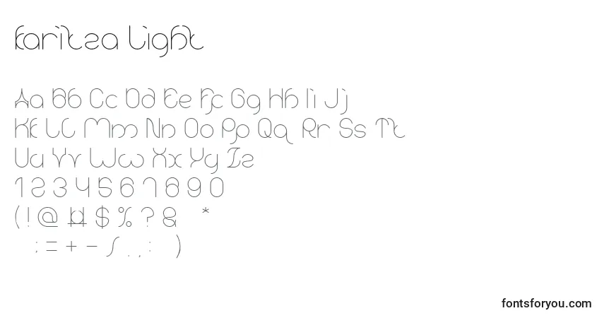 Schriftart Karitza Light – Alphabet, Zahlen, spezielle Symbole