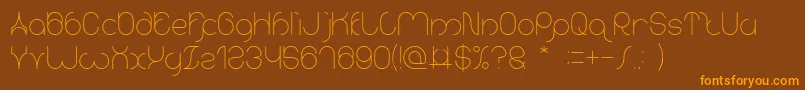 karitza Light-Schriftart – Orangefarbene Schriften auf braunem Hintergrund