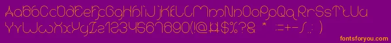 karitza Light Font – Orange Fonts on Purple Background
