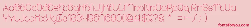 karitza Light Font – Red Fonts on Pink Background