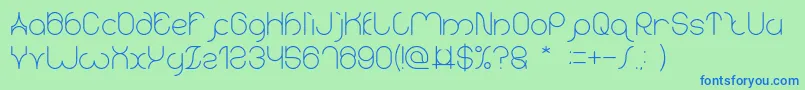 karitza Font – Blue Fonts on Green Background