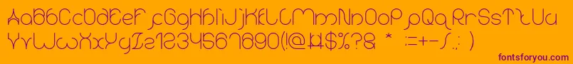 karitza-Schriftart – Violette Schriften auf orangefarbenem Hintergrund