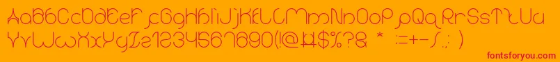 karitza-Schriftart – Rote Schriften auf orangefarbenem Hintergrund