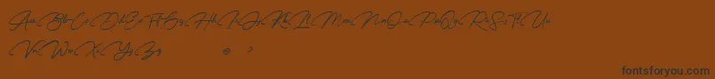 Karl Geoff Personal use-Schriftart – Schwarze Schriften auf braunem Hintergrund