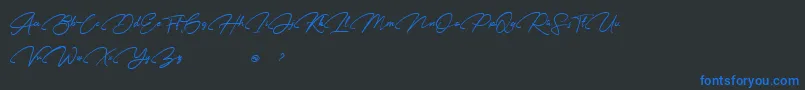 Шрифт Karl Geoff Personal use – синие шрифты на чёрном фоне