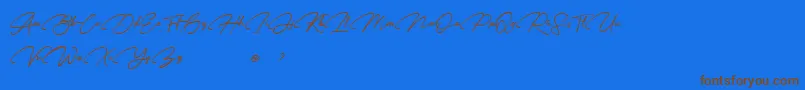 Karl Geoff Personal use Font – Brown Fonts on Blue Background