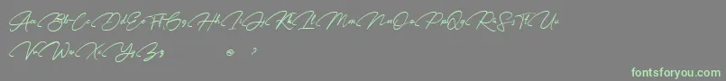 Karl Geoff Personal use Font – Green Fonts on Gray Background