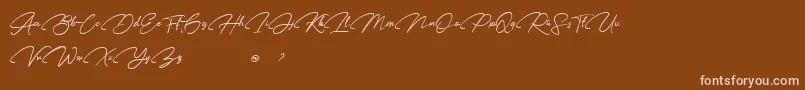 Karl Geoff Personal use-Schriftart – Rosa Schriften auf braunem Hintergrund