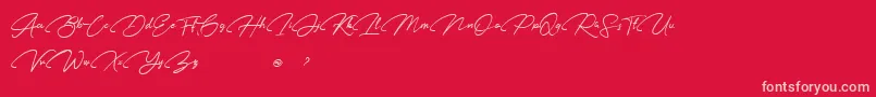 Karl Geoff Personal use Font – Pink Fonts on Red Background