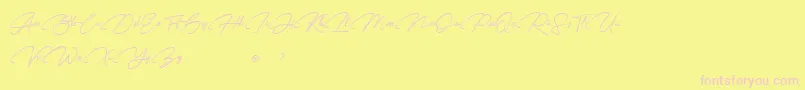 Шрифт Karl Geoff Personal use – розовые шрифты на жёлтом фоне