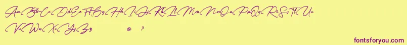 Karl Geoff Personal use Font – Purple Fonts on Yellow Background