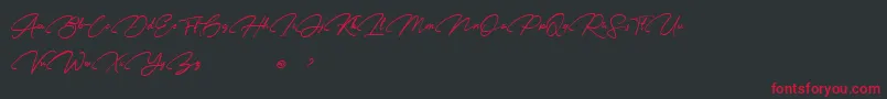 Karl Geoff Personal use Font – Red Fonts on Black Background