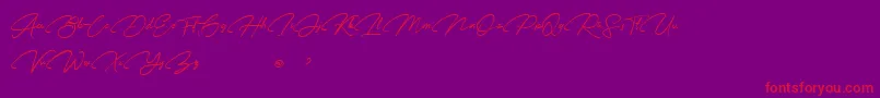 Karl Geoff Personal use-Schriftart – Rote Schriften auf violettem Hintergrund