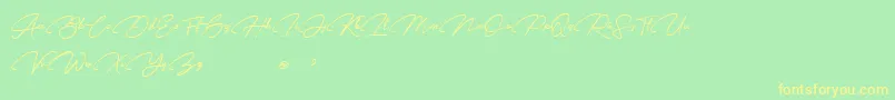 Karl Geoff Personal use Font – Yellow Fonts on Green Background