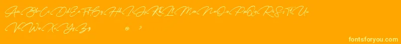 Czcionka Karl Geoff Personal use – żółte czcionki na pomarańczowym tle