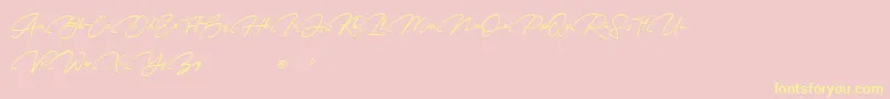Karl Geoff Personal use Font – Yellow Fonts on Pink Background
