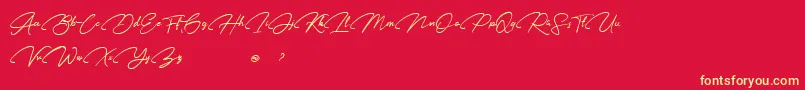 Karl Geoff Personal use Font – Yellow Fonts on Red Background