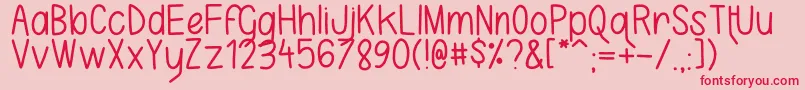 フォントKarlaCamilla – ピンクの背景に赤い文字