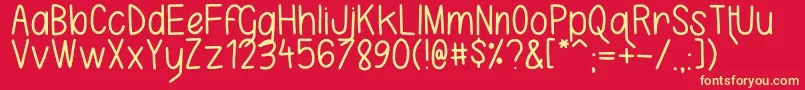 KarlaCamilla Font – Yellow Fonts on Red Background