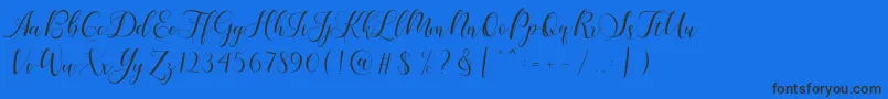 Karliyna Script-Schriftart – Schwarze Schriften auf blauem Hintergrund