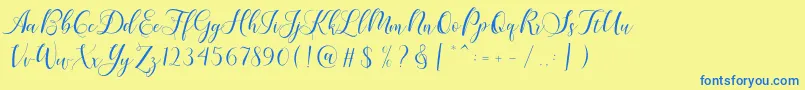 fuente Karliyna Script – Fuentes Azules Sobre Fondo Amarillo