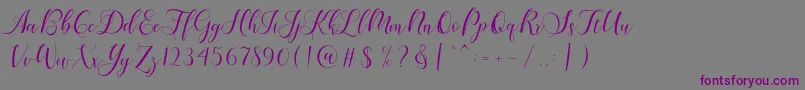 Karliyna Script-Schriftart – Violette Schriften auf grauem Hintergrund