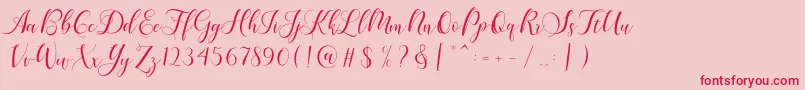 Karliyna Script Font – Red Fonts on Pink Background