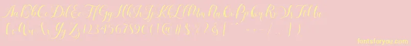 Karliyna Script-Schriftart – Gelbe Schriften auf rosa Hintergrund