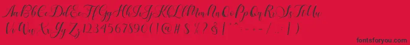 Karliyna Script Font – Black Fonts on Red Background