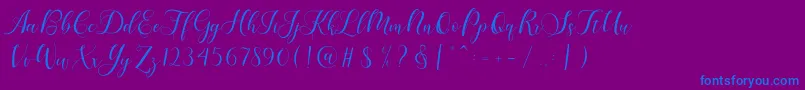 Karliyna Script Font – Blue Fonts on Purple Background