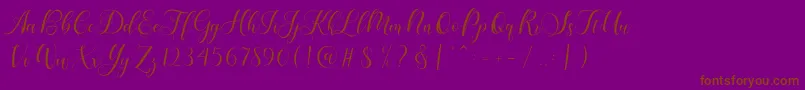 Karliyna Script Font – Brown Fonts on Purple Background