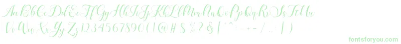 Karliyna Script-Schriftart – Grüne Schriften auf weißem Hintergrund