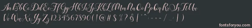 フォントKarliyna Script – 黒い背景にピンクのフォント