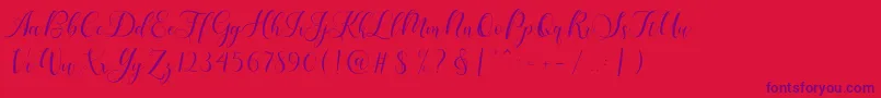 Karliyna Script-Schriftart – Violette Schriften auf rotem Hintergrund