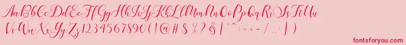 fuente Karliyna Script – Fuentes Rojas Sobre Fondo Rosa