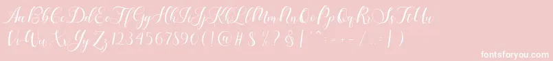 フォントKarliyna Script – ピンクの背景に白い文字