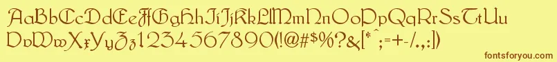 LautenbachAlternate Font – Brown Fonts on Yellow Background