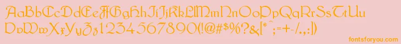 LautenbachAlternate-Schriftart – Orangefarbene Schriften auf rosa Hintergrund