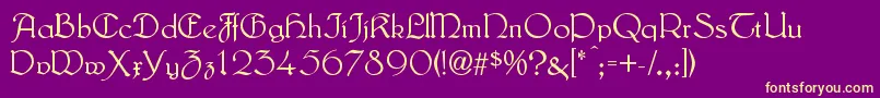 LautenbachAlternate Font – Yellow Fonts on Purple Background