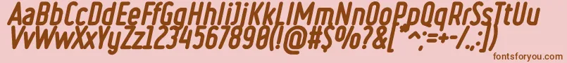 RulerVolumeOverlay Font – Brown Fonts on Pink Background