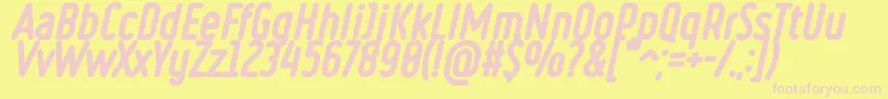 RulerVolumeOverlay Font – Pink Fonts on Yellow Background