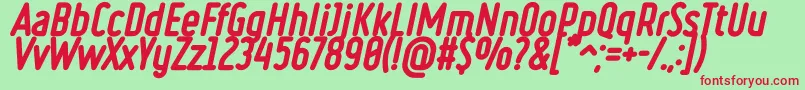 RulerVolumeOverlay-Schriftart – Rote Schriften auf grünem Hintergrund
