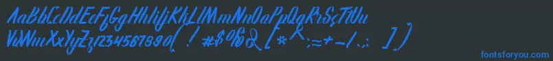 Karlote Font – Blue Fonts on Black Background