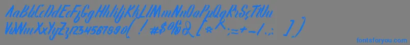 Karlote Font – Blue Fonts on Gray Background
