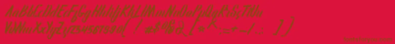 Karlote Font – Brown Fonts on Red Background